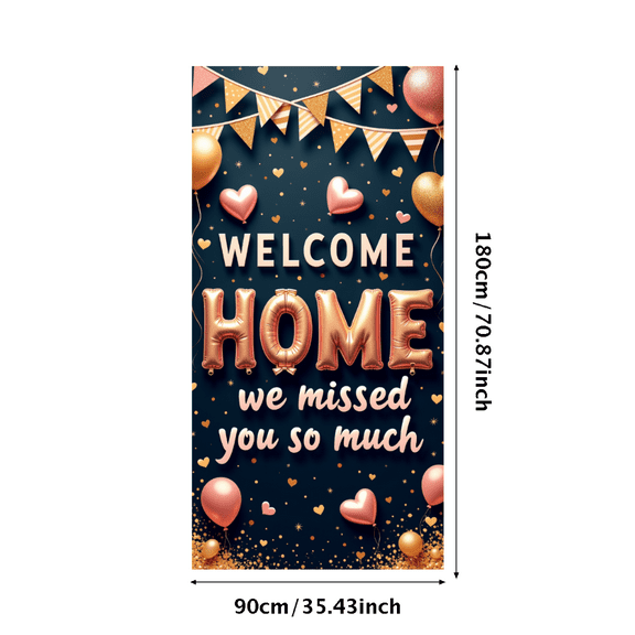 Decorative Design Welcome Home Balloon Banner Colorful Heart Party Decoration for Welcome Celebration Event