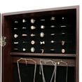 thumbnail image 5 of Jewelry Storage Organizer, Hanging Jewelry Armoire Organizer w/Mirror&LED Lights,Lockable Cosmetic Storage&Organizer w/Brush Holder,Wall-Mounted Jewelry Storage Mirror,14.2x3.86x43.4in,Espresso,A834, 5 of 9