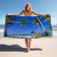 thumbnail image 2 of Seaside Holiday Home Beach Towel Soft Absorbent Large Bath Towel For Swimming Pool Travel Spa Sport Gym, 2 of 5