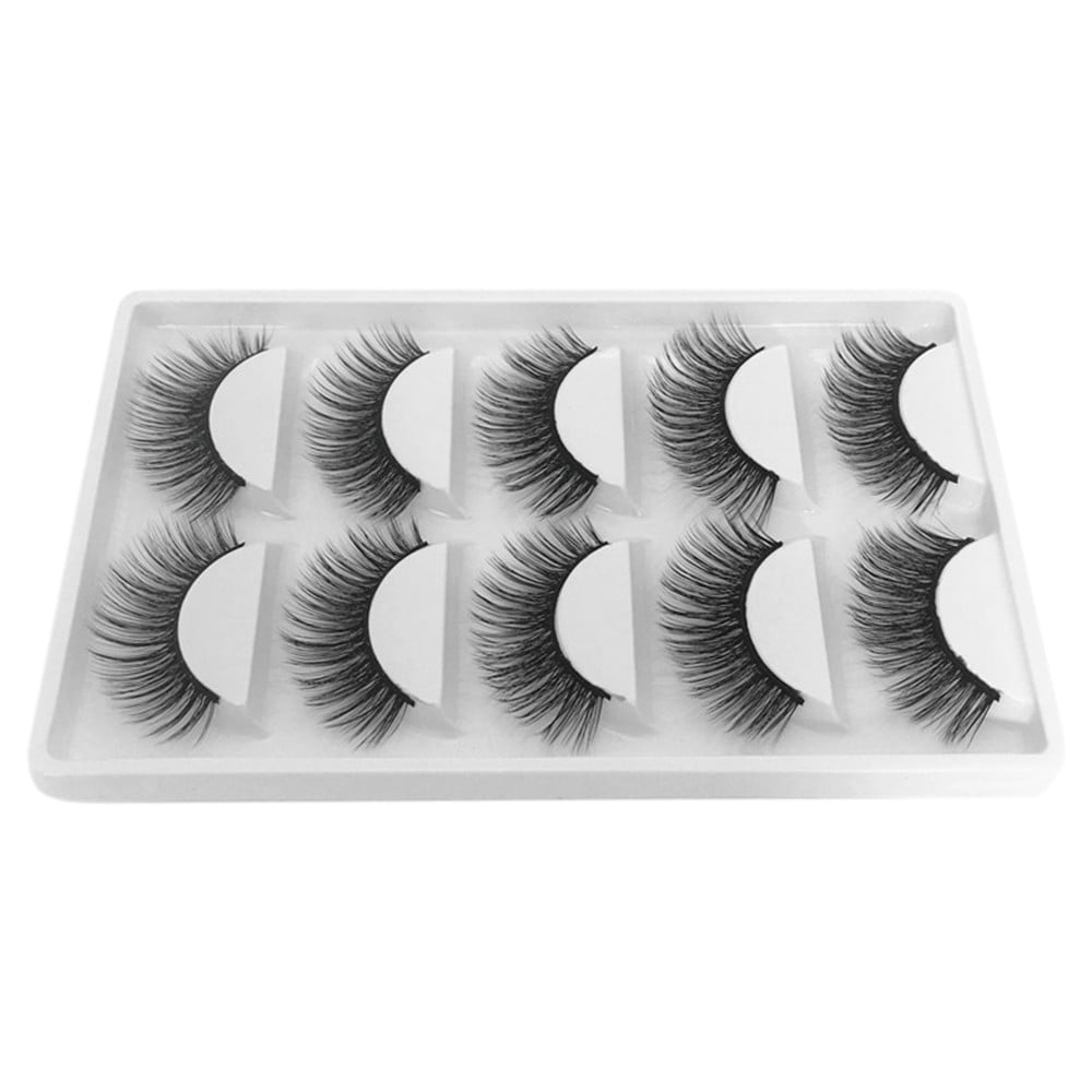 GWAABD Self Adhesive Eyelashes Reusable Self Sticking 5Pair 3D False