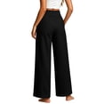 thumbnail image 5 of Gytharion Women's Casual Wide Leg Trousers Solid Color Cotton Linen Loose Pants with Pockets Elastic Waist Pants, 5 of 5