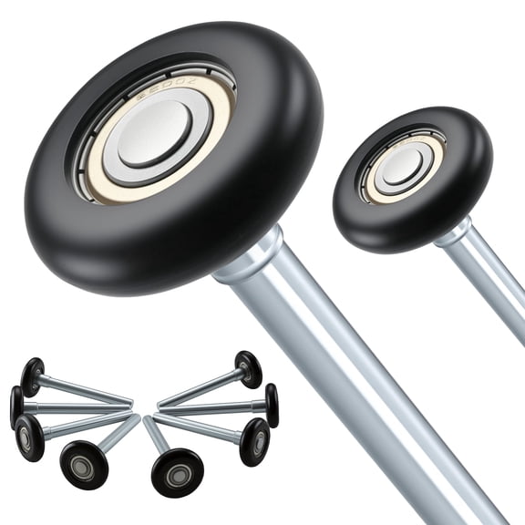 WellMade 1.8 in. Garage Door Roller, Black Nylon Wheel with 6200ZZ Bearing, Quiet Operation, 12 pack