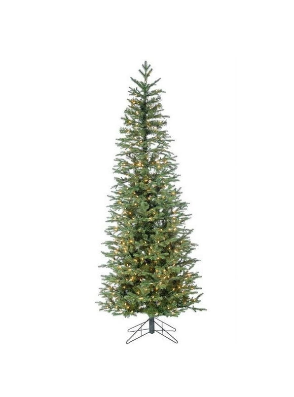 6.5 ft. High Pre-Lit Natural Cut Narrow Jackson Pine Christmas Tree with 500 UL Clear White Lights, Green