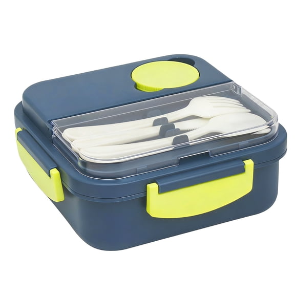Large Capacity Three Compartment Lunch Box with Tableware, Portable Sealed Meal Container for Workers, Microwave Safe And Leak-Proof Bento Box for Office And Travel, 1 Lunch Box