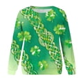thumbnail image 4 of Nuoqisi Chandail de la Saint-Patrick pour Femmes Trèfle Imprimé Manches Longues, 4 of 7