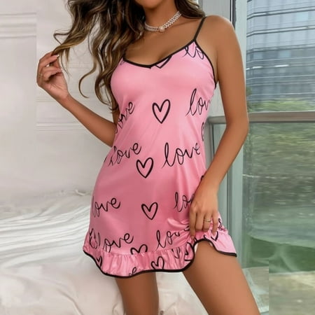 Idoravan Womens Sexy Sleepwear Sexy Chemise Lingerie Silk Satin Nightdress for Women