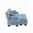 thumbnail image 4 of Modern Chenille 2-Seater Sofa with Lumbar and Throw Pillows, Wide Arm and Ottoman for Living Room, 4 of 19
