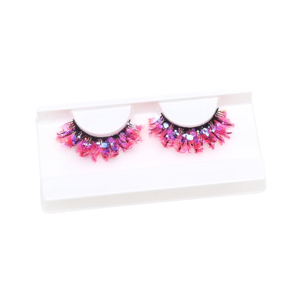 Qarigey Pestañas brillantes de plástico, 2 uds., con lentejuelas, para un espectacular aspecto navideño, pestañas con purpurina Difuminador de ojos Q-03