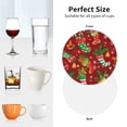 thumbnail image 6 of Lsque X-mas and New Year Pattern 4" Drink Coasters Set of 4, PVC Leather Absorbent Coasters, Table Coaster Set Decorative Coffee Cup Coasters Housewarming Gift -Round Shape, 6 of 6
