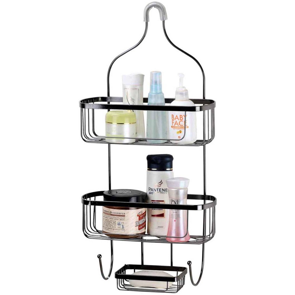 Home Basics Black Shower Caddy Large