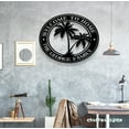 thumbnail image 2 of Craftnamesign Tropical Palm Metal Wall Art LED Light, Personalized Tropical Palm Metal Sign, 2 of 5