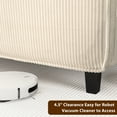 thumbnail image 4 of Miniyam Queen Size Upholstered Bed with Wingback Headboard, USB Charging Station for Adult, Beige, 4 of 7