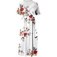 thumbnail image 5 of Robes de Printemps pour Femmes Décontractées Manches 3/4 Longue Robe Évasée Basique Plage Vacances Travail Maxi Robe 2025, 5 of 5