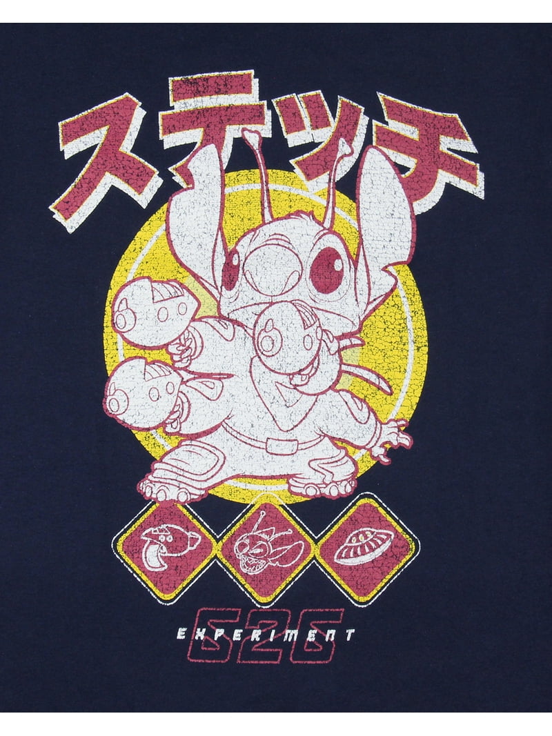 Disney Lilo And Stitch Men's Experiment 626 Kanji Graphic Print T