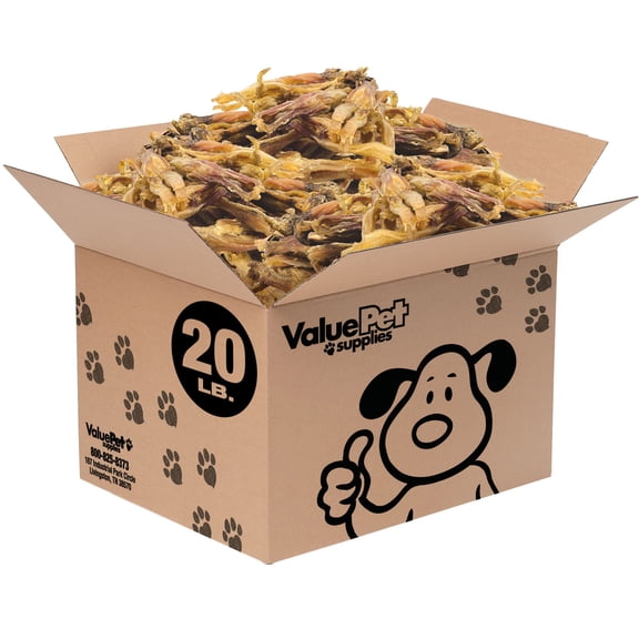 ValueBull Beef Tendons For Dogs, Varied Shapes, 20 Pound Bulk Pack