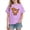 Purple, variant on Yeaiivve Funny T Shirts for Girls Heart Shaped Dog Printed Short Sleeve Tshirt Cotton Casual Round Neck Tops Summer Trendy Going Out T-Shirts Blue 150