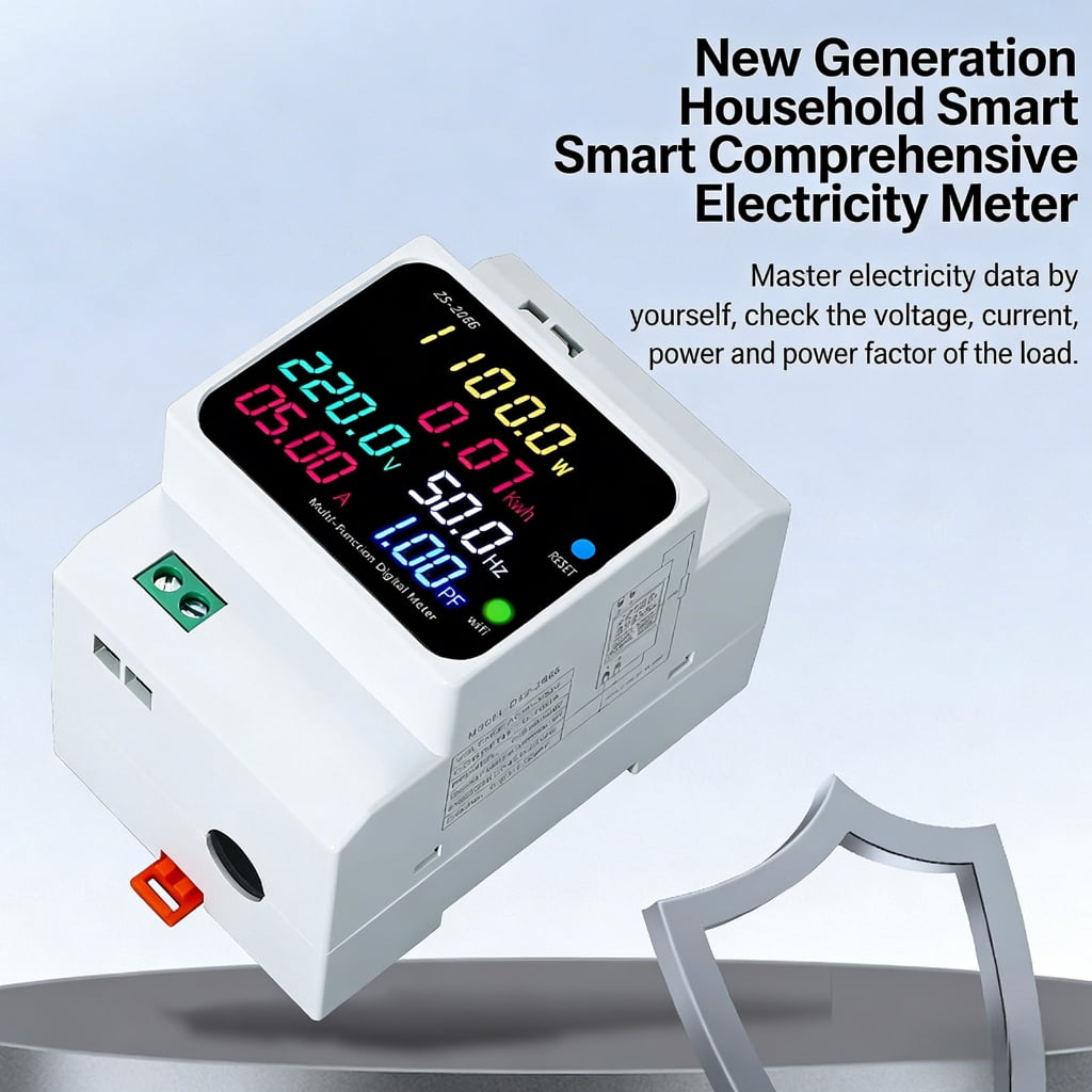 DIN Rails Energy Meter Monitors Multimeter 40-300/250-450V 100A Voltages Current Voltmeter Ammeter Watt