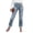 BU3, variant on Jeans for Women Trendy High Waisted Corssover Boyfriend Jeans Distressed Stretchy Slim Fit Denim Pants Yellow XS