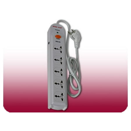 - Seven Star 220 Volt Universal 5 Outlet Power Strip With Surge Protection 220V 240V