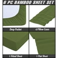 thumbnail image 3 of 6 Piece Luxury Rayon Made From Bamboo Sheets Set- King Sage Green Sheets, Softer Than Cotton-Up To 16" Deep Pockets-Wrinkle Free-Extremely Soft Bamboo Derived Rayon Sheets- King,Sage G., 3 of 5