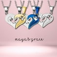 thumbnail image 5 of Maya's Grace Two Pieces Heart Shaped with I Love You Message Pendant and Couple Matching Necklace - Silver, 5 of 7