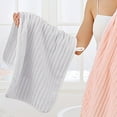 thumbnail image 4 of Velvet Flannel Towel Striped Design Super Soft Absorbent for Face Bath Home and Travel, Multicolor, 4 of 8
