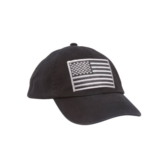 Youth Sized USA Adjustable Unstructured Hat - Black