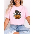 thumbnail image 5 of Cute Black Kitten Halloween Shirt Sitting on Pumpkin Jack-o'-Lantern Fall Spooky Season Cat Lover Tee Autumn October Graphic Shirt, 5 of 5