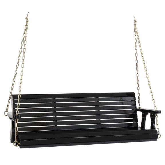 UBesGoo 5ft Double With Chain 500lbs Wooden Swing Black
