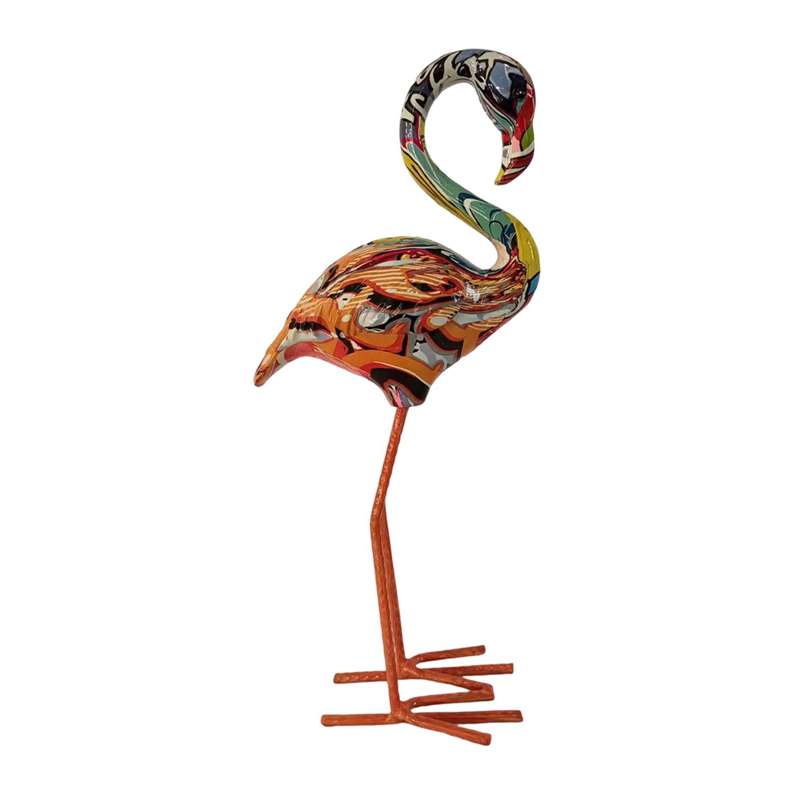 yotijay Flamingo Garden Statue Birds Sculptures Indoor Outdoor Lawn Home Ornaments Resin A