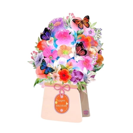 ANXPTIME Three-dimensional Greeting Cards Paper Music Bouquet Theme Festival Gift