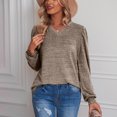 thumbnail image 5 of Moda mujer manga larga rayas cuello redondo Casual camiseta Tops blusa Fridja  bvmnju561, 5 of 5