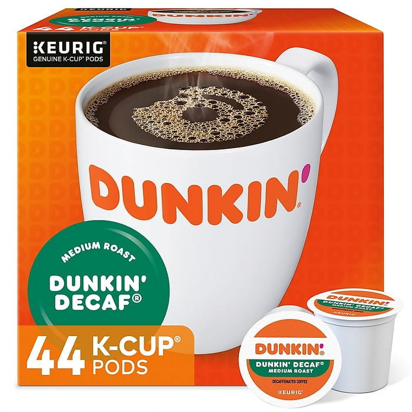 Dunkin' Decaf Coffee Keurig K-Cup Pods, Medium Roast, 44 ct Pack of 2