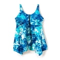 thumbnail image 4 of Swim 365 Women's Plus Size Longer-Length Handkerchief Hem Tankini Top, 4 of 6