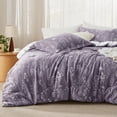 thumbnail image 1 of Juego de edredón Bedsure Twin, color morado grisáceo con estampado floral, 1 of 7