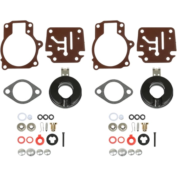 OTTULUR 2 Pack 396701 Carburetor Repair Kit with Float Replacement for Johnson Evinrude 396701 18 20 25 28 30 35 40 45 48 50 55 60 65 70 75 HP