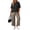 09 Apricot Brown LD, variant on Gleelist Two Piece Sets for Women Summer Outfits Lounge Sets Short Sleeve Tops Cropped Pants Comfy Pjs Sets(1X-5X)
