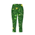 thumbnail image 2 of TaTaai St. Patrick's Day Random Print Women High Waist Capri Yoga Pants Skinny Fit Stretchy Fabric Machine Washable No Fading Versatile Holiday Casual Daily Sports Leggings Gift, 2 of 5