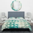 thumbnail image 2 of Designart 'Turquoise Watercolor geometrical II' Geometric Duvet Cover Set, 2 of 4
