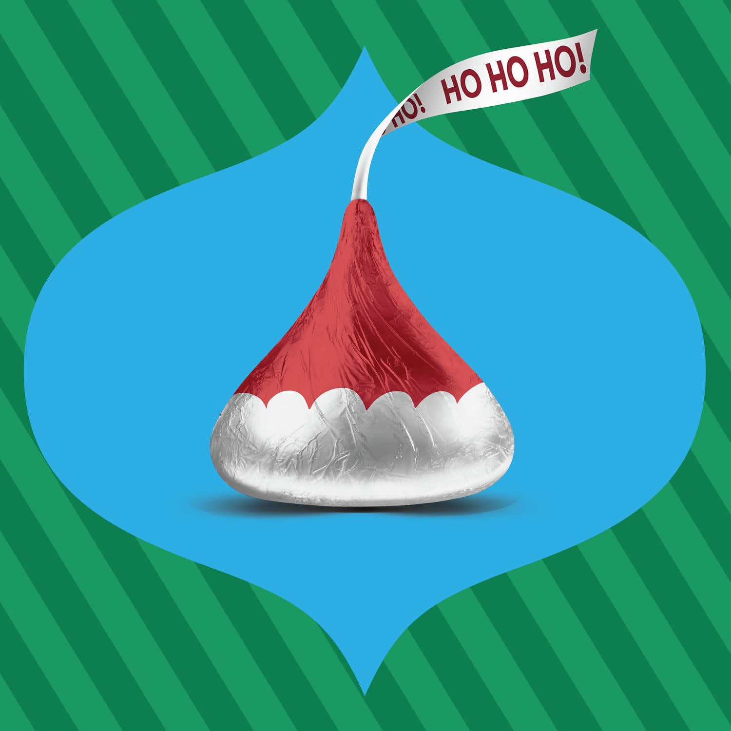 (5 pack) Hershey's Kisses Solid Milk Chocolate Santa Hat Christmas Candy Stocking Stuffers, Gift Box 1.45 oz