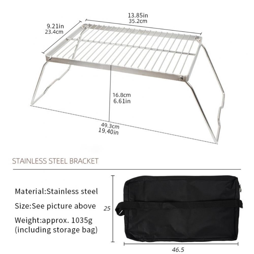 Naiyafly Folding Campfire Grill with Legs Carrying Bag, 304 Stainless