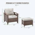 thumbnail image 3 of Opohoro 4-Piece Outdoor Wicker Patio Lounge Chairs Set with Ottomans for Patio, Porch, or Garden, 3 of 9