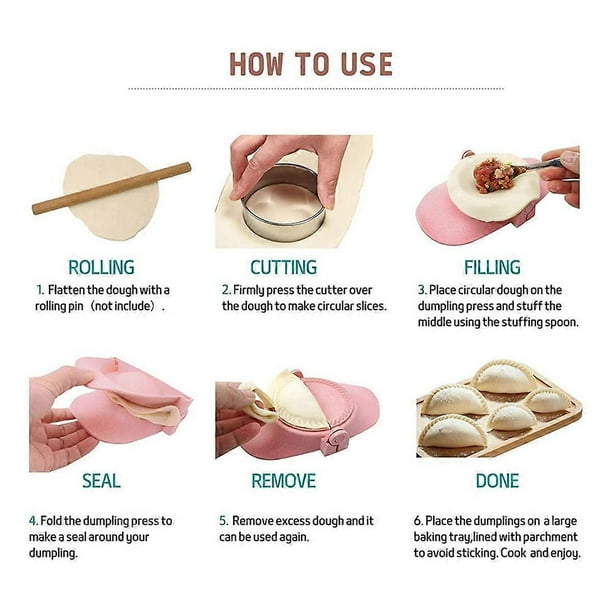 Dumpling Maker,Empanadas Mold Maker Set with Dough Cutter, Dumpling Mold Set and Cutter for Pierogi