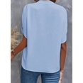 thumbnail image 4 of Women'S Chiffon Blouse Shirt V Neck Dressy Tunic Tops Blue L, 4 of 5