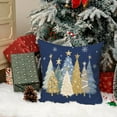 thumbnail image 4 of Christmas Pillow Cover 20X20 Inch Watercolor Christmas Tree Stars Decoration Holiday Farmhouse Winter Pillow Case for Sofa Couch Decor（Blue） AA608-20, 4 of 6