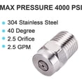 thumbnail image 2 of 40 Surface Cleaner Tips, 2.5 Orifice, 1/4'' NPT, 4000 PSI Spray Nozzles (4 Pcs), 2 of 5