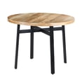 thumbnail image 3 of 39 Inch Round Mango Wood Dining Table with Angled Iron Leg Support Natural Brown and Black- Saltoro Sherpi, 3 of 7