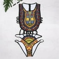 thumbnail image 4 of Women Summer Bathing Suit  Bohemia Pattern One-Piece Double Layers Bikini, 4 of 6