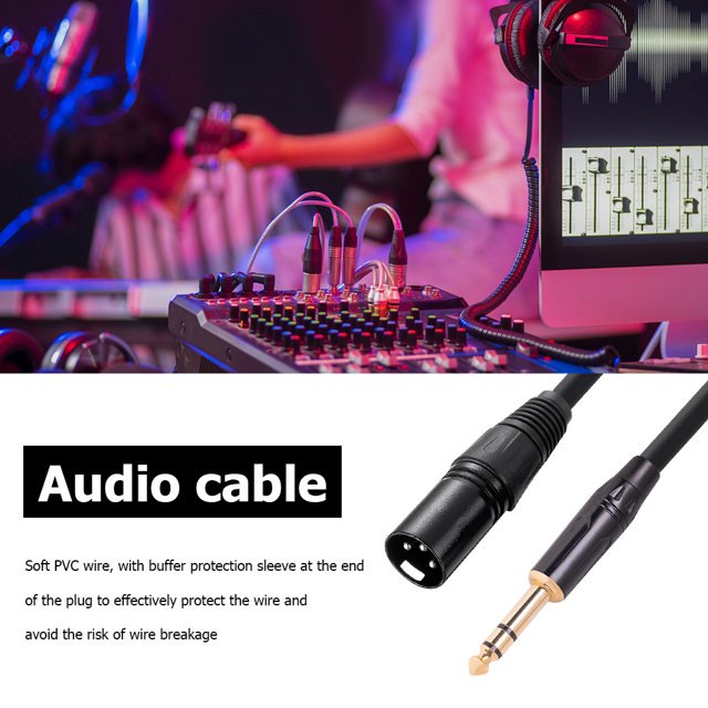 6,35 mm 1/4 pulgadas TRS a XLR Cable de altavoz macho Cable de micrófono para micrófonos Altavoces FLhrweasw Nuevo