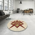 thumbnail image 4 of Ahgly Company Machine Washable Indoor Round Transitional Vanilla Gold Area Rugs, 8' Round, 4 of 7